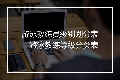 游泳教练员级别划分表　游泳教练等级分类表