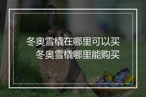冬奥雪橇在哪里可以买　冬奥雪橇哪里能购买